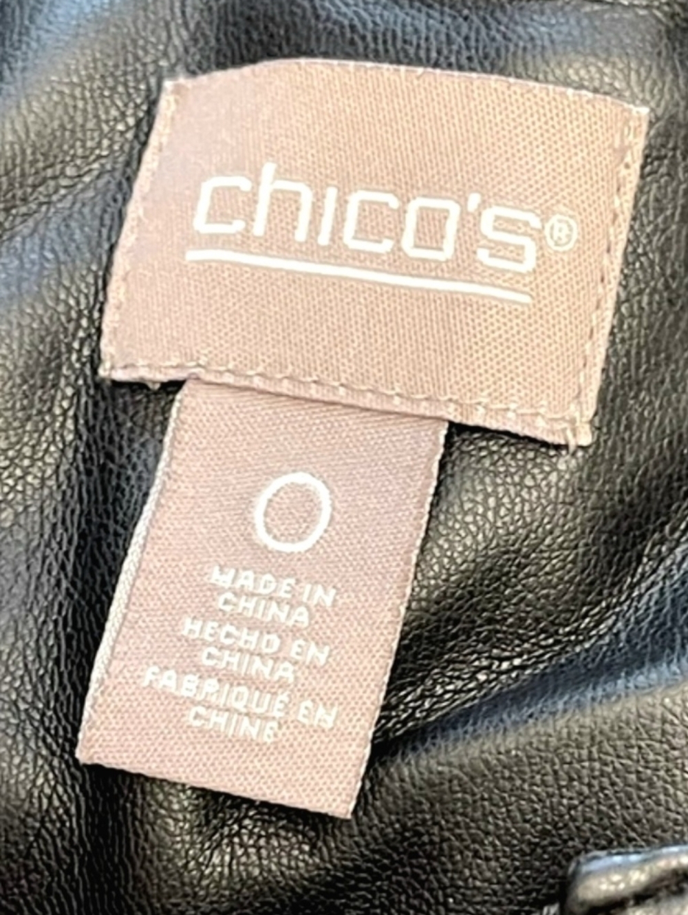 Chico's Black Quilted Leather Jacket - Picture 3 of 8